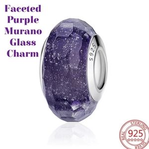 BOGO! Bundle to get the discount!! 925 Silver Sapphire Stardust Murano Glass